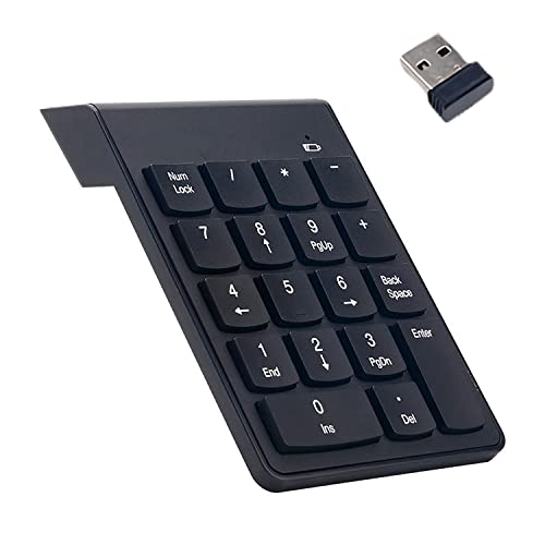 TUUWAI テンキー ワイヤレス 無線 テンキー ﾃﾝｷｰ 2.4G 自己完結型レシーバー 軽量化設計 会計、銀行、証券に最適 デスクトップ、ノートパソコンに対応 18（キー）単4型電池 ワイヤレス範囲 10m （ブラック） DHE827
