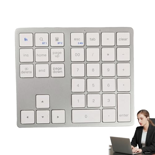 ワイヤレステンキー、小さい数字キーボード | 35 キー数字キーボード,静かにワイヤレスメカニカルキーボード、ラップトップヘルパー用のコンピュータ数字キーパッドを使用 VT1QNWBB17EJY2K0O5S