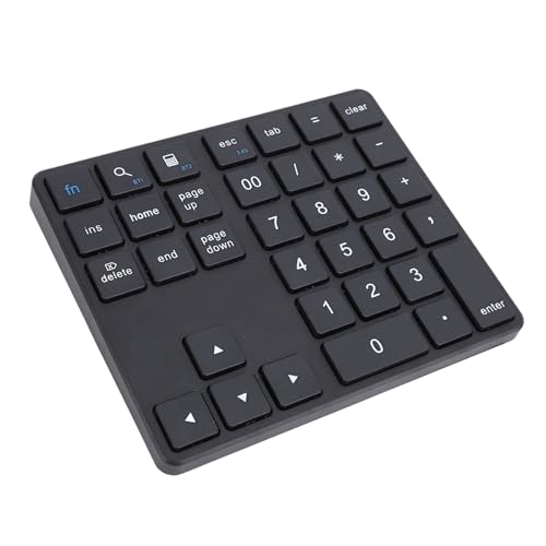 Vbestlife Bluetooth テンキー、2.4G ワイヤレステンキー、USB C 充電式外部 35 キーテンキー、財務データ入力キーボード (黒) VByk8v9fzpqm-12