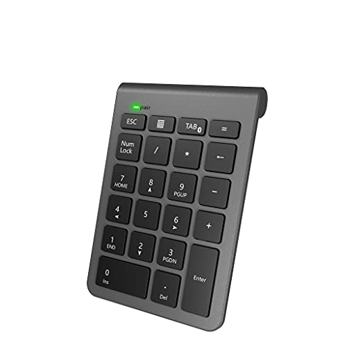 Alcey Bluetooth テンキーボード Alcey ワイヤレス テンキーパッド 無線 数字キーボード 22キー ブルートゥース数値キーボード 小型 持ち運び便利 コンパクト 多機能ナンバーパッド PC/Laptop/ノートブックなどに対応 （スペースグレイ） AL-BK22K-F