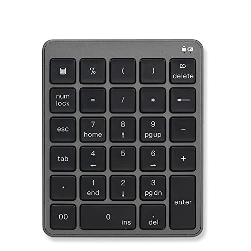 JSSEVN 2.4G 無線 数字キーボード 28キー スリム 電卓 テンキーパッド ワイヤレス 独立キー 耐久性 薄型 持ち運び便利 デスクトップ PC ノートブック用 グレー XCJP220305WG076-1