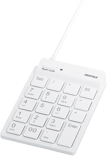 バッファロー スリムテンキーボード Tabキー付き ホワイト BSTK11WH