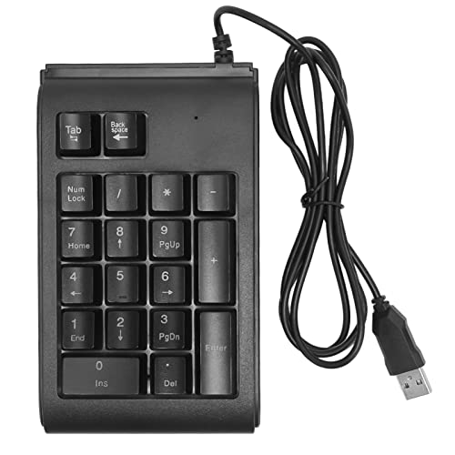 Ylwxzenith USB有線テンキーパッド 19キー ポータブルテンキー RGBバックライト付き ノートパソコン・パソコン用 ブラック Ylwxza72m8bugnv