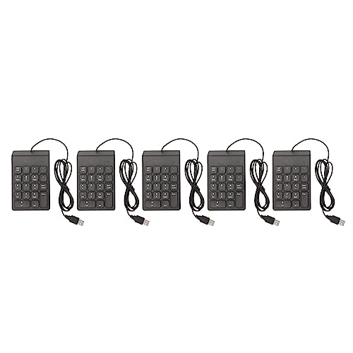JICHENJIAN 有線テンキー 18 キー USB プラグアンドプレイ静か タイピングミニテンキー PC ラップトップデスクトップ 2 プロフェッショナルアクセサリー (5個) CJP13-241024