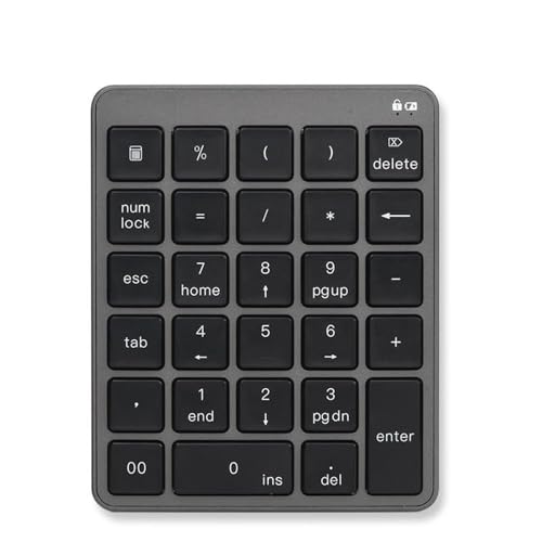 Omenluck 28キー 2 4G ワイヤレス 数字キーボード 無線 電卓 テンキーパッド 拡張 テンキー Tab付き usbポート付 静音 小型キーボード 銀行 会計 金融 多機種対応 ZXJP240907W188