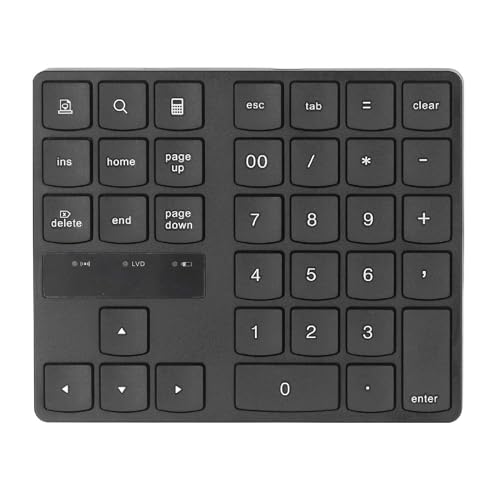 Jectse ラップトップ用ワイヤレステンキー、充電ケーブル付きサイレント充電式ワイヤレステンキー、ラップトップデスクトップPC用財務会計数字キーボードテンキー Jectsy6x8bwedu1