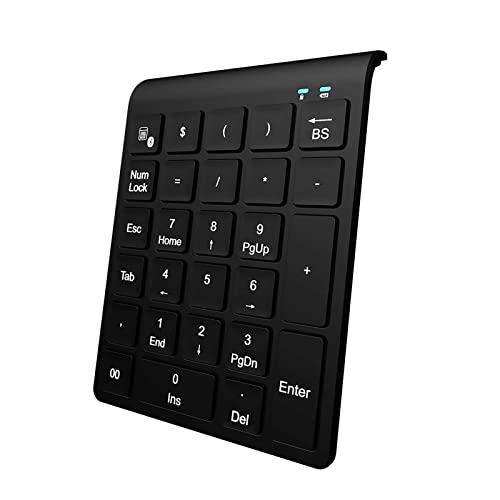JSSEVN ワイヤレス テンキーパッド テンキー電卓 27キー Tabキー付き 小型 数字キー 薄型 USBポート付 電池式 メカニカル 高耐久 数字キーボード 持ち運び便利 会計 銀行 金融用 XCJP220305WG029