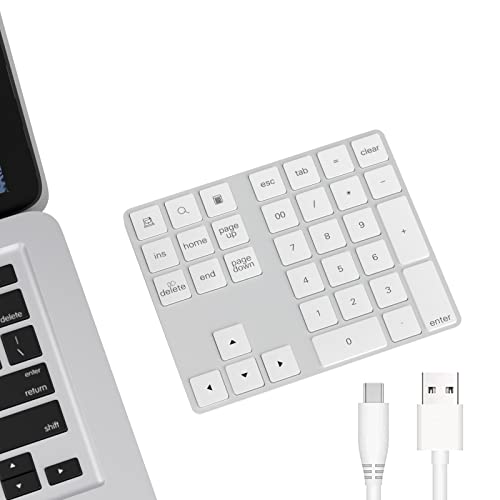 Cateck テンキー bluetooth Cateckテンキーワイヤレス [充電式] 34キー無線 数字キーボード ブルートゥース テンキー 人間工学設計 1000万回高耐久 持ち運び便利 コンパクト 小型 極薄型 Android/Windows/IOS 対応 MacsとPCs向けのデザイン