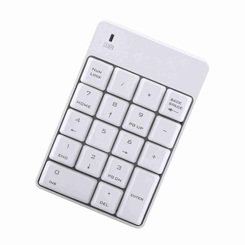 ElgnAura コードレス USB テンキーパッド、ポータブル ミニテンキー、18 キー外部数字パッド PC ラップトップ デスクトップ ノートブック用、財務会計に最適 (ホワイト) ElgnAura9dh17vxb4s