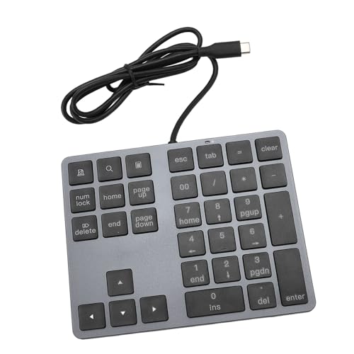 Jectse 有線テンキー、34キーUSBテンキー超スリム軽量人間工学に基づいたテンキーパッドポータブル財務会計キーボード、ラップトップコンピュータPC用 Jectsp2k309vrsy