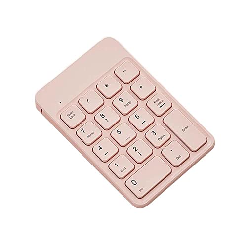 JSSEVN ワイヤレス テンキーパッド 充電式 数字キーボード 18キー テンキー 電卓 拡張テンキー 持ち運び便利 コンパクト 高耐久 多機能ナンバーパッド PC ノートブックなどに対応 ピンク XCJP220305WG052-1