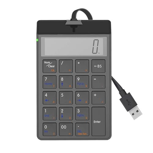 Omenluck 数字キーボード 19キー 有線 テンキーパッド 小型テンキー 電卓 静音 片手用 電卓機能付 デスクトップ PC 多機種対応 ノートブック用 オフィス 会計 銀行 金融 ZXJP240907W189