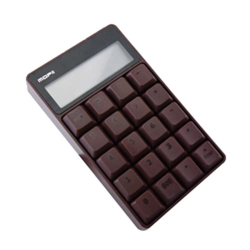 JSSEVN テンキーパッド 電卓機能付 数字キー 2.4G ワイヤレス テンキー 電卓 数字キーボード 20キー メカニカル 拡張 片手キーボード 会計 銀行 金融 多機種対応 ブラウン XCJP220305WG045-3