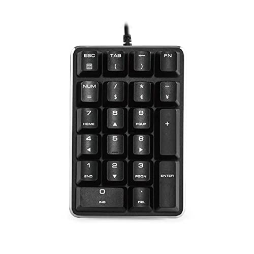 JSSEVN 小型 テンキー 電卓 テンキーパッド 数字キーボード 21キー USBポート付 Tabキー付き コンパクト 片手デバイス 持ち運び便利 コンパクト 多機能ナンバーパッド ブラック XCJP220305WG064-2