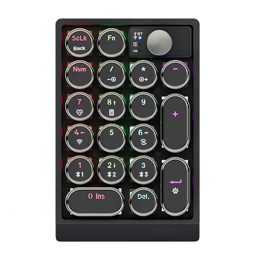 Vbestlife ワイヤレステンキー、19キーメカニカルテンパッドサポートBluetooth 2.4GHzワイヤレスUSB C接続、ホットスワップ可能、ラップトデスクトPC用 VBESTn9o450m3jb