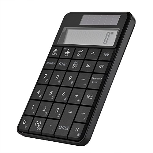 Bindpo 無線 テンキーボード ポータブル テンキー 数字パッドと電卓 数字キーボード 液晶ディスプレイ付き 人間工学設計 1000万回高耐久 持ち運び便利 コンパクト 小型 極薄型 Android/WIN/IOS 対応 ノートパソコン/デスクトップコンピュータ/PC/ノートブック対応 - 29キー