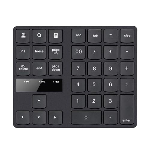 Omenluck Bluetooth テンキーボード ワイヤレス テンキーパッド 無線 数字キーボード 無線 小型 極薄型 小型 ブルートゥース数値キーボード 持ち運び便利 コンパクト 多機能ナンバーパッド PC Laptop ノートブックなどに対応 ZXJP240907W007