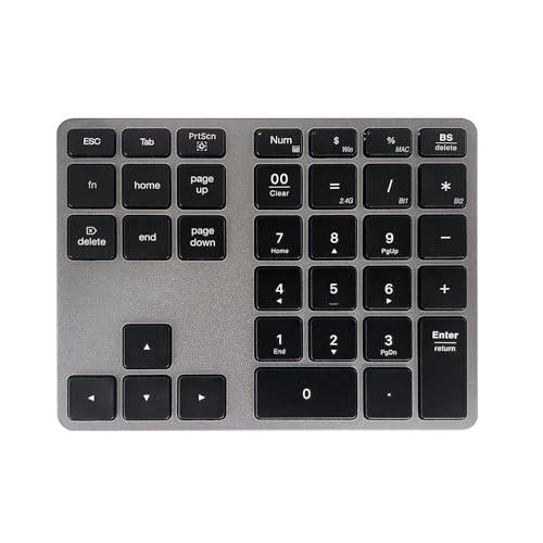 Omenluck テンキー Bluetooth5 0 +2 4 G無線 テンキー マルチペアリング 数字キーボード 金属構造 連動 Type C充電式 3台まで接続可能 ブルートゥーステンキー 超薄型 ナンバーパッド 数字キーボード パンタグラフ 35キー 左手デバイス ZXJP240907W389