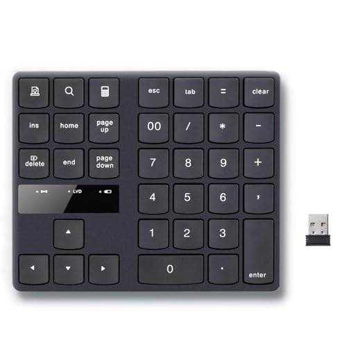 Omenluck テンキー 2 4 G無線 テンキー マルチペアリング 数字キーボード 金属構造 連動 3台まで接続可能 ブルートゥーステンキー Type C充電式 超薄型 ナンバーパッド 数字キーボード パンタグラフ 35キー 左手デバイス ZXJP240907W388