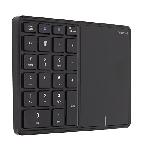 Akozon 2 in 1 ワイヤレスナンバーパッド タッチパッド 22キー ワイヤレス BT4.2 .4G Type C 充電 500mAh バッテリーテンキーパッド 1テンキー付き (ブラック) Akozonlhfebmcj2v-11