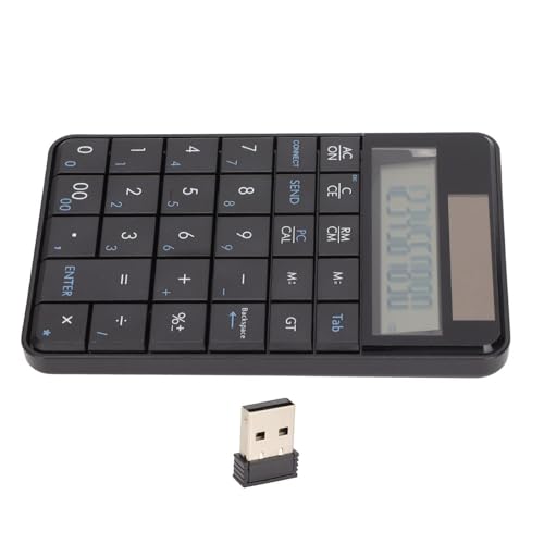 Omenluck 電卓テンキー 電卓機能ソーラーパネルワイヤレスキーパッド ップトップ 銀行 学校 企業などに適しています 2 4GHzワイヤレス ZXJP240907W076