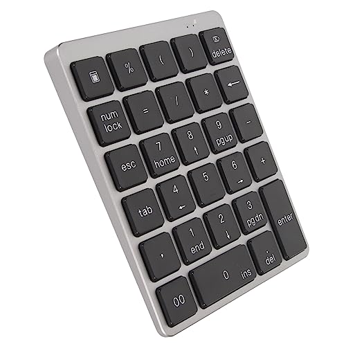 Jectse Bluetooth テンキー、USB 充電式有線テンキー 28 キー付き外部テンキー キーボード、財務会計数字キーボード (グレーブラック) Jewqz0i9nhv1-11