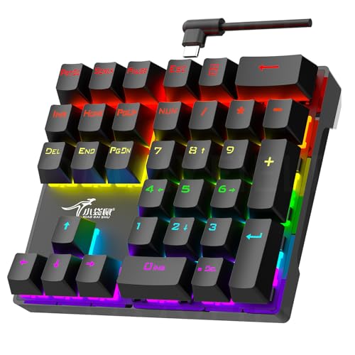 Gatita テンキー メカニカル 有線 メカニカルテンキー 数字キーパッド 矢印キー パソコン (ブラック)