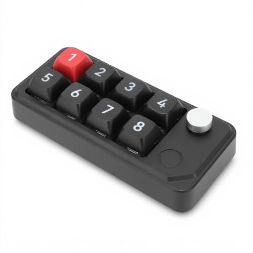 YUEHISY 有線USB Cテンキーパッド 8キー プログラム可能 片手マクロメカニカルキーボード ノブ付き タブレット ノートパソコン デスクトップ用 (ブラック) YUEHISY51ncz4t0ey-11