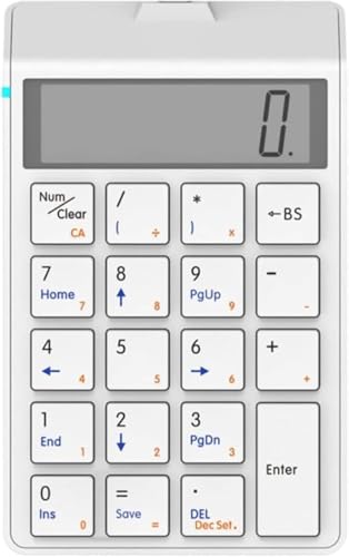 VELTORN ワイヤレステンキー 19 キー多機能 充電式長時間駆動 薄型軽量 シリコンキー採用 Type-C 充電 無線/有線両用 PC・タブレット対応 持ち運び便利 ブラック (ホワイト（USB有線）)