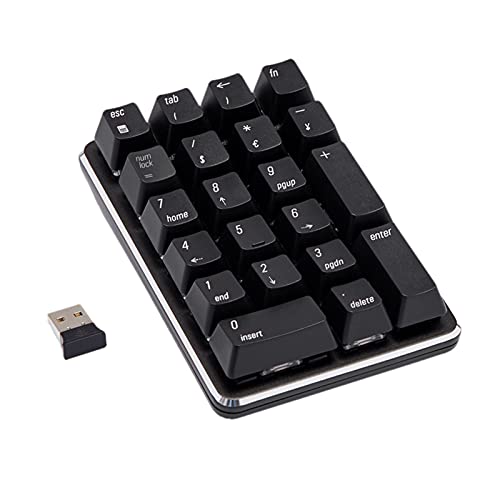 PAPABA 2.4Gワイヤレス機械式テンキー21キーミニテンキーキーボードブラック - 55VOF1-30