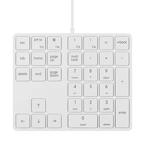 KASVIN テンキーパッド 有線 テンパッド 34キー 外部ミニスリムキーボード Magicforce 金融レジ係セキュリティ用 ホワイト f1s8f