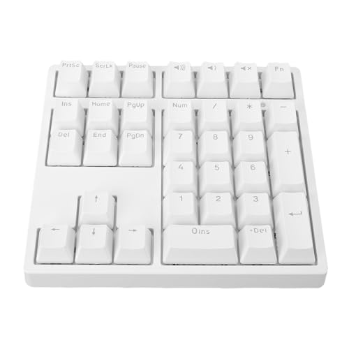 Hamwesh メカニカルナンバーパッド 34キー USB 有線テンキー RGBバックライトとブルースイッチ付き ノートパソコン デスクトップ コンピュータ PC タイピング プログラミング ゲーム用 (ホワイト) Hamwesh3omcdentfv-12