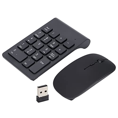 Yunir BTキーボードとマウス、2.4G 18キーナンバーパッド、ポータブルサイレント財務会計テンキーキーボード拡張 マウス付き ノートパソコン、PC、デスクトップ、ノートブック用 Yunirdg9ku4i7m5