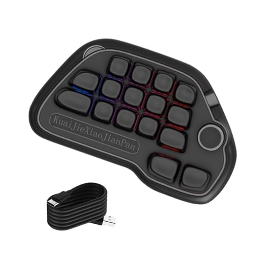 DLUKENY プログラマブルワイヤメカニカルテンキー 17キー ホットスワップ可能 USBナンバーパッド RGBバックライトとPBTキーキャップ付き ノートパソコン PC 高効率テンキーパッド