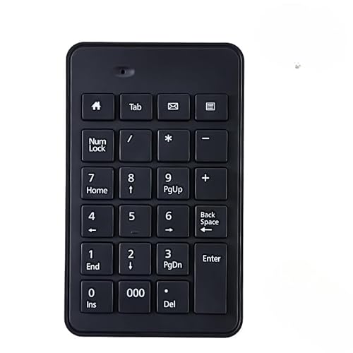 USB-A テンキー2.4G テンキー ワイヤレス レシーバー付属 薄型 Tabキー付き 無線 ナンバーパッド 数字キーボード Windows/iOS/Android対応 ブラック (a)