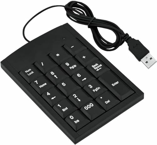 FANTIA USBテンキーパッド ポータブルスリムミニナンバーパッドキーボード ノートパソコン デスクトップコンピュータPC用 10キーUSBキーパッド ブラック