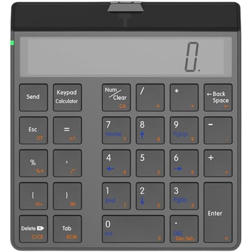otoye [otoye] パンタグラフ式充電型ワイヤレステンキー：28 キー静音設計、電卓機能搭載、USB 接続で Mac/PC 対応 実用なタイプ (ブラック)