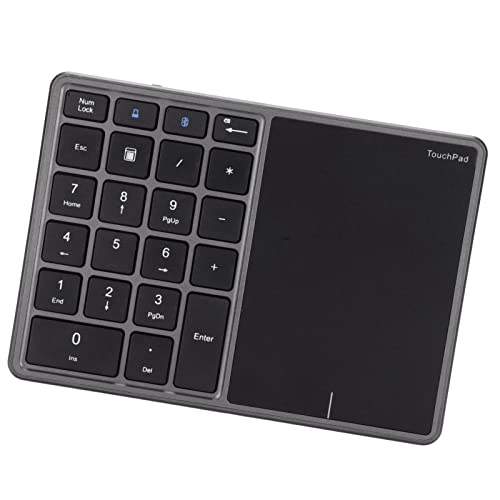 Zunate テンキー 22キー Type C 充電式ナンバーパッド タッチパッド付き USBレシーバー デュアルモードミニテンキーパッド ノートパソコン PC用 (グレー) Zunatezaxtqobvep-12