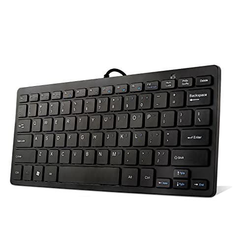 YOCUNKER USB 有線キーボード MacBook Pro/Air用 Mini 極薄 プラスチック 高性能 78キー テンキーなし 1.3m USBコード PC/ノートパソコン/コンピューター/Windows/Mac用 (ブラック)