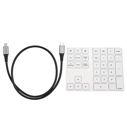 Zerodis テンキーボード 数字キーパッド 34キーデザイン 可 BTキーボード オフィス 会計 作業 学習(銀)