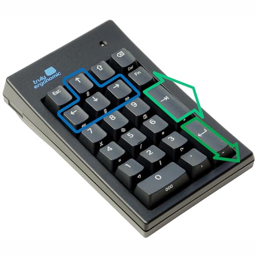 Truly Ergonomic 真に人間工学的な機械式テンキーパッド、高速データ入力用のUSB有線テンキー、大きなタブ、大入力、スプレッドシートショートカットキー、MXスイッチ。
