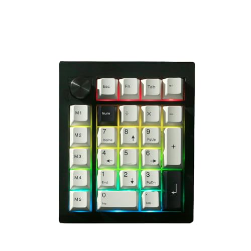 ZUOYA GMK26 メカニカルテンキーパッド、QMK/VIA マクロキーパッド BT5.0/2.4ghz/Type C ワイヤレスナンバーパッド RGB HotSwap テンキーパッド ノブ付き PBT キーキャップ ガスケット 充電式ナンバーキーパッド PC ノートパソコン デスクトップ用 (ブラック) GMK26 Numeric Keypad