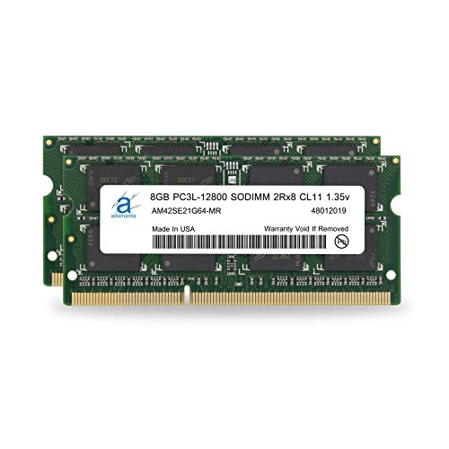 Adamanta 16 GB ( 2 x 8gb )メモリアップグレードfor Asus Vivomini un62 Mini PC ddr3l 1600 MHz pc3l - 12800 SODIMM 2rx8 cl11 1.35 V Dram AM42SE21G64-MR