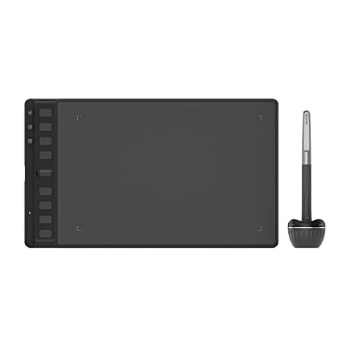 HUION ペンタブ ペンタブレット Inspiroy 2 8.7 x 5.4インチ 全面アップグレードのペンPW110 最大24個のショートカットキーを設定可能 ホイールボタンも１個あり 作業効率が大幅に向上 Android Windows MacOS Linux対応 ブラック Mサイズ H951P-Black-JP