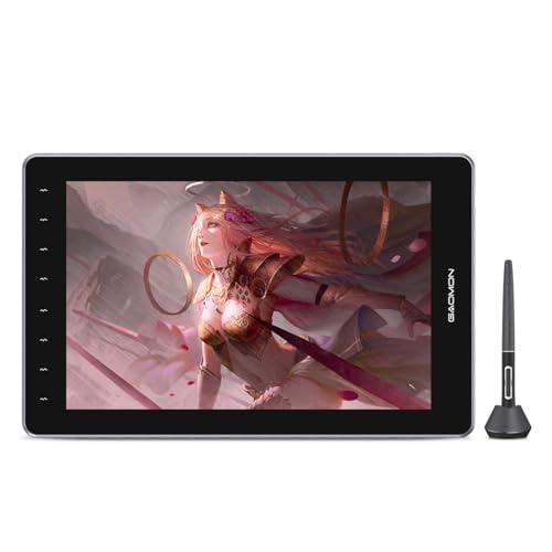 GAOMON 液タブ 16インチ 2.5K 120% sRGB 一本線接続可能 フルラミネーション 液晶タブレット 縦横比16:10 アンチグレアガラス 金属製スタンド付き 液晶ペンタブレット PD1610 GAOMON PD1610-L