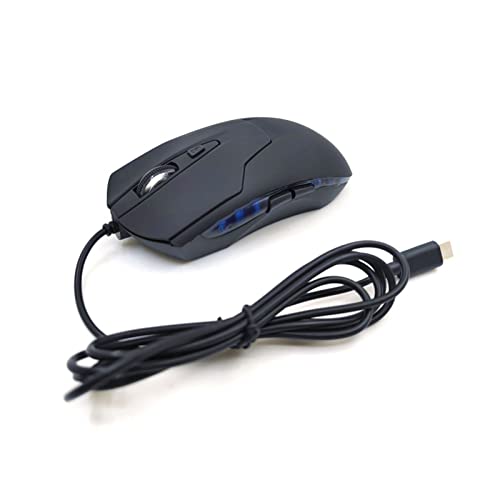 TTTLLNN Gaming 2400DPI 光学6ボタン USB C ブルーRGBライトマウス付き デスクトップノートパソコン用