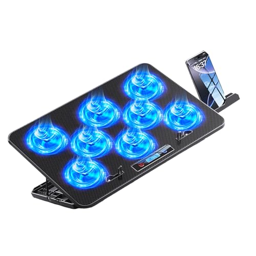 Mekalero 静かな RGB ゲーミング ノートパソコン冷却パッド、調整可能な速度設定と 14 ~