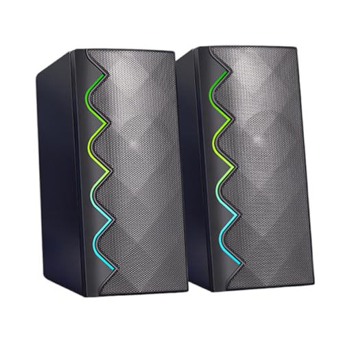 Zenlir マルチカラー LED ゲーミングラウドスピーカー クリアサウンド USB電源 デスクトップオーディトリオルゴール PC ノートパソコン パーティー ABS 耐久性 ポータブル ABS PC サウンドバー ゲーム用