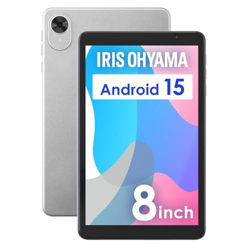 アイリスオーヤマ タブレット 8インチ Android15 64GB 保護フィルム付き Type-C対応 CPU RK3562 メモリ3GB＋6GB 4000mAh Wi-Fiモデル TA08E1W63-V1S ライトシルバー