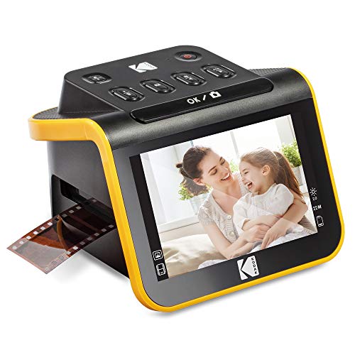 Kodak デジタル フィルム スキャナー、フィルムおよびスライド スキャナー、5 インチ LCD スクリーン付き、カラー & 白黒ネガ & スライド 35mm、126、110 フィルムを 22MP JPEG デジタル写真に変換、ブラック RODFS50